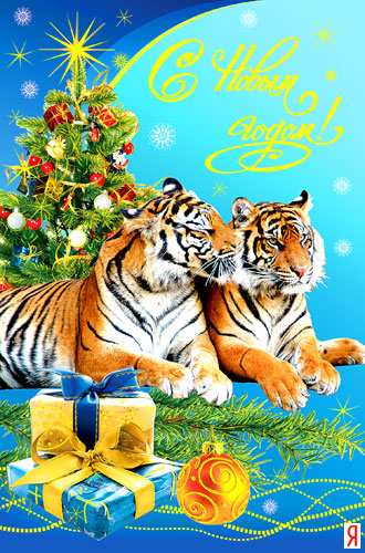 Поздравительная открытка с Новым 2010 Годом
